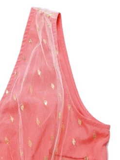 Coral Pink 1950s V-Neck Sequin Dress -Women's Fashion Sales SCHL002377 6