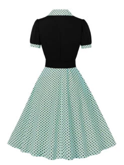 [Plus Size] 1950s Color Block Polka Dots Lapel Dress -Women's Fashion Sales SCHL002503 LAG 2 f4675b1d 83c8 4327 8163 f09ca05f42e9