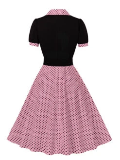[Plus Size] 1950s Color Block Polka Dots Lapel Dress -Women's Fashion Sales SCHL002503 P 2 54e9446b 916f 4556 a904 26f3e88bab45