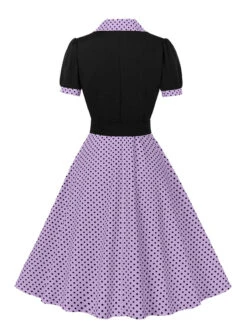 [Plus Size] 1950s Color Block Polka Dots Lapel Dress -Women's Fashion Sales SCHL002503 PU 2 4d5eef93 70be 4803 8b98 eea8e5e94ee9