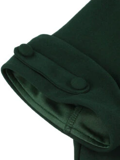 [Plus Size] Dark Green 1950s V-Neck Solid Swing Dress -Women's Fashion Sales SCHL002586 4