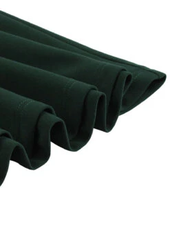 [Plus Size] Dark Green 1950s V-Neck Solid Swing Dress -Women's Fashion Sales SCHL002586 5