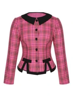 2PCS 1950s Plaids Woven Coat & Solid Skirt -Women's Fashion Sales SCHL002630 P