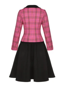 2PCS 1950s Plaids Woven Coat & Solid Skirt -Women's Fashion Sales SCHL002630 SCHL002631 3