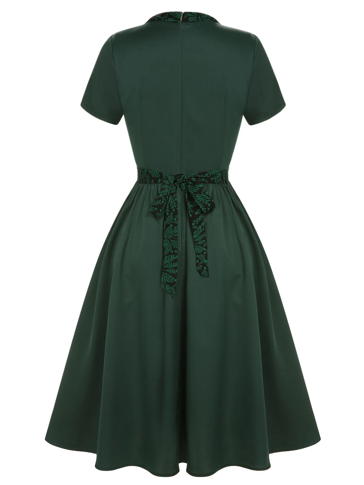 Green 1950s Solid Bow Square Collar Dress 6 Green 1950s Solid Bow Square Collar Dress - Image 4