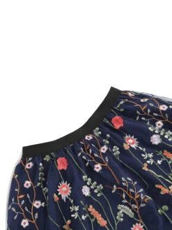 1950s Floral Embroidered Mesh Skirt -Women's Fashion Sales SCHL002801 RBL 3