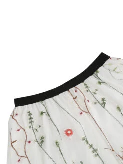 1950s Floral Embroidered Mesh Skirt -Women's Fashion Sales SCHL002801 W 3