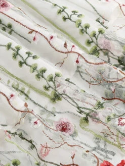 1950s Floral Embroidered Mesh Skirt -Women's Fashion Sales SCHL002801 W 4