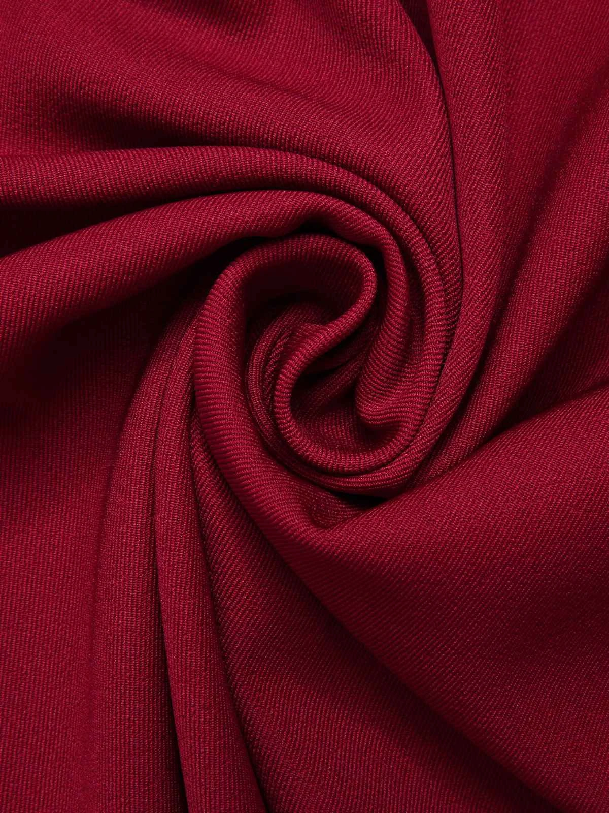 Red 1940s Buttoned Solid Skirt 7 Red 1940s Buttoned Solid Skirt - Image 5