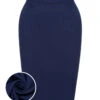 Blue 1960s Solid Back Split Pencil Skirt -Women's Fashion Sales SCHL003227 01