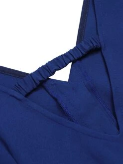 Blue 1950s Pleated Ruffles Vest Dress -Women's Fashion Sales SCHL003232 4 compressed