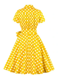 [Plus Size] 1950s Polka Dots Waist Tie Lapel Dress -Women's Fashion Sales SCHL003341 Y 2 34c19d90 ff27 4c26 8225 512cd71302da