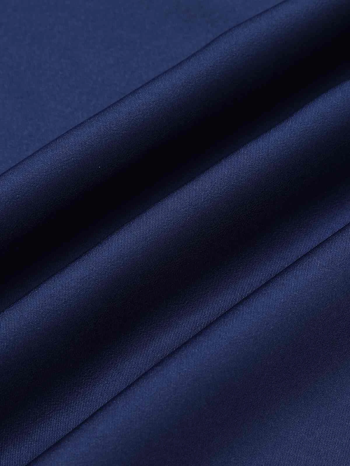 Dark Blue 1950s Solid High-Waist Pleated Skirt 9 Dark Blue 1950s Solid High-Waist Pleated Skirt - Image 7