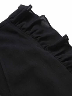 [Plus Size] Black 1930s Ruffle V-Neck Pleated Jumpsuit -Women's Fashion Sales SCHL003467 B 1 6