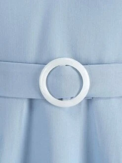 1950s Solid Contrast V-Neck Swing Dress 14 1950s Solid Contrast V-Neck Swing Dress -Women's Fashion Sales SCHL003467 BL 4