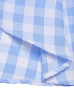 Blue 1950s Spaghetti Strap Plaids Bow Decor Dress -Women's Fashion Sales SCHL003473 6 compressed