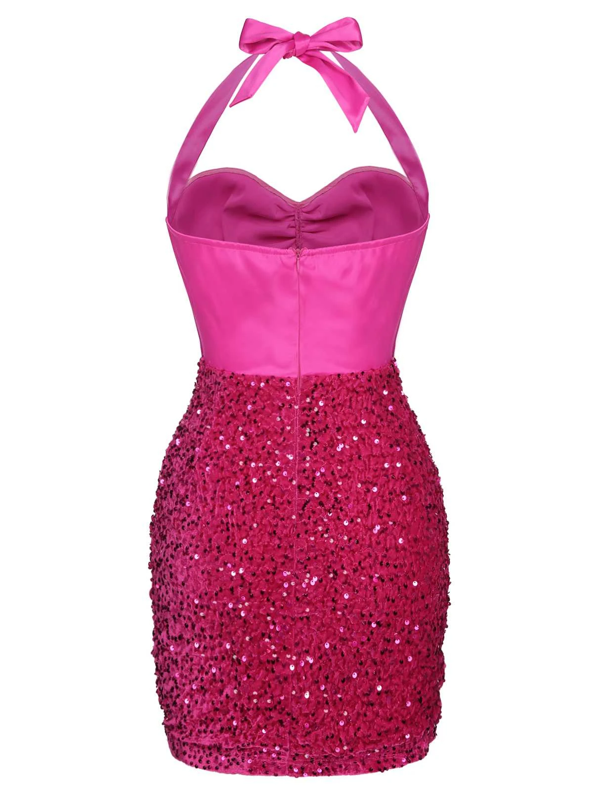 Pink 1960s Halter Sequined Wrap Dress 6 Pink 1960s Halter Sequined Wrap Dress - Image 4