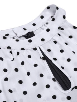 Blue 1940s Halter Polka Dot Jumpsuit -Women's Fashion Sales SCHL003478 4