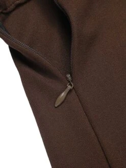 Deep Brown 1940s Buttons Overalls Shorts -Women's Fashion Sales SCHL003498 6 compressed