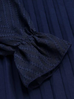 Dark Blue 1960s Jacquard V-Neck Bishop Sleeve Dress 15 Dark Blue 1960s Jacquard V-Neck Bishop Sleeve Dress -Women's Fashion Sales SCHL003522 RBL 01 7