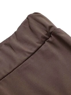 Dark Khaki 1950s Solid Flared Pants -Women's Fashion Sales SCHL003605 4