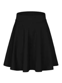 1940s Solid Thigh-Length A-Line Skirt -Women's Fashion Sales SCHL003654 B 1