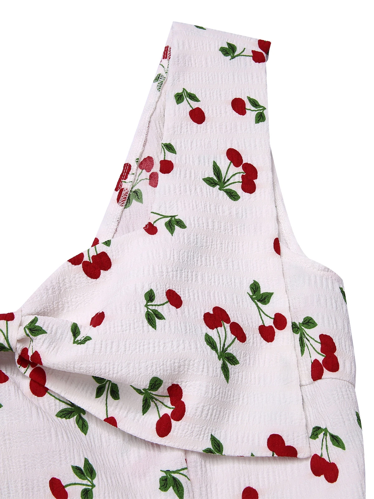 White 1950s Cherry Bow Sweetheart Neck Dress 7 White 1950s Cherry Bow Sweetheart Neck Dress - Image 5