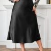 [Plus Size] Black 1950s A-Line Satin Skirt -Women's Fashion Sales SCHL003666 B 3