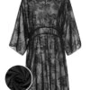 [Plus Size] Black 1950s Leaves Mesh Cover-up -Women's Fashion Sales SCHL003677 01