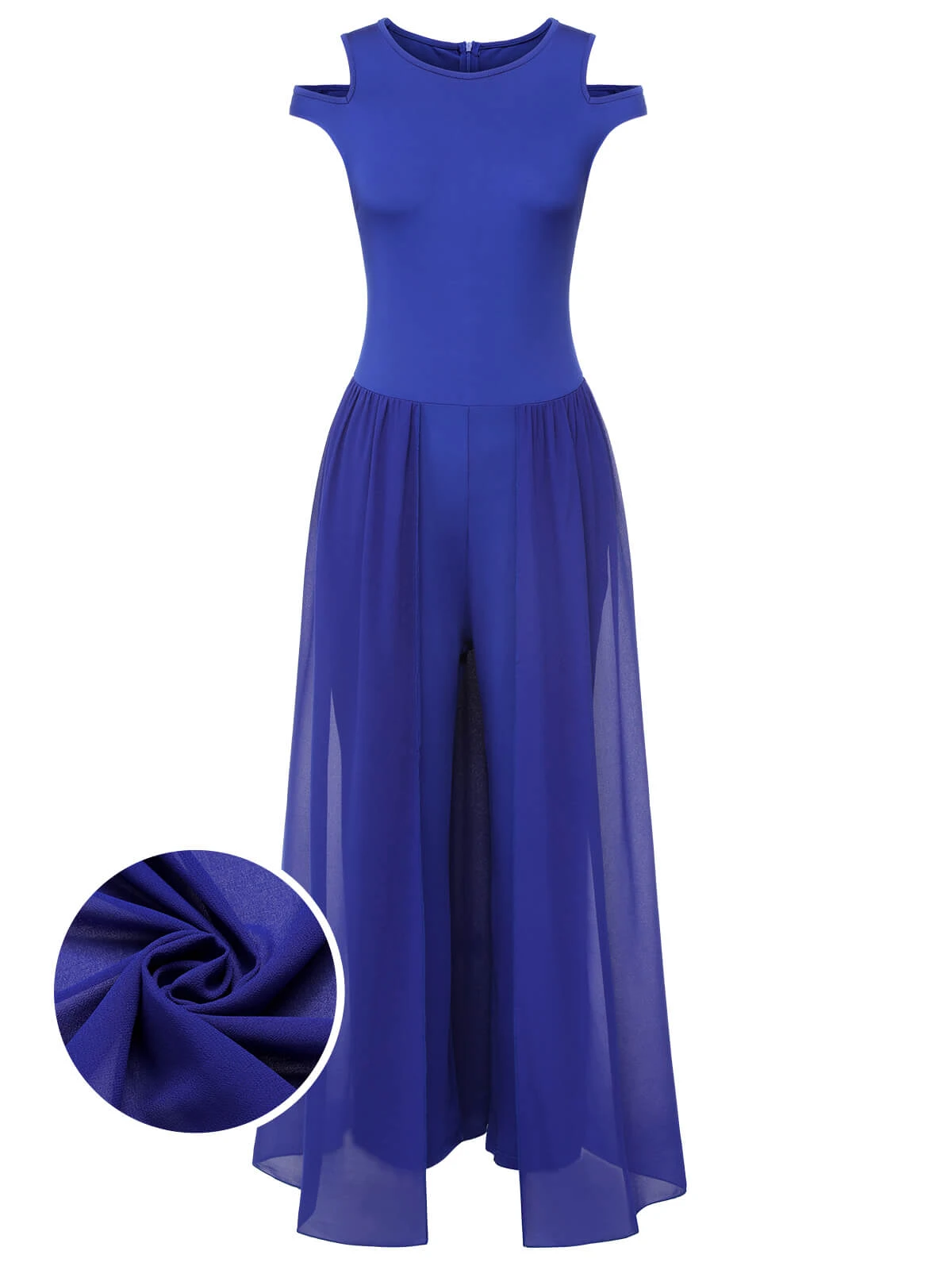 1950s Solid Patchwork Sleeveless Cutout Jumpsuit 3 1950s Solid Patchwork Sleeveless Cutout Jumpsuit