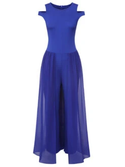 1950s Solid Patchwork Sleeveless Cutout Jumpsuit 25 1950s Solid Patchwork Sleeveless Cutout Jumpsuit -Women's Fashion Sales SCHL003694 1