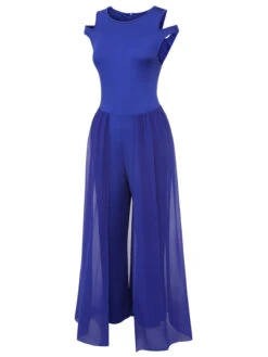 1950s Solid Patchwork Sleeveless Cutout Jumpsuit 26 1950s Solid Patchwork Sleeveless Cutout Jumpsuit -Women's Fashion Sales SCHL003694 2