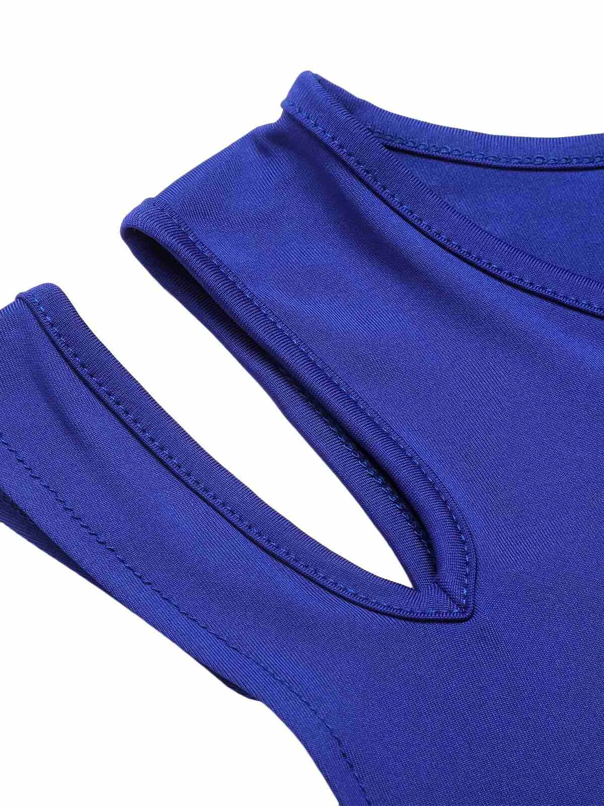 1950s Solid Patchwork Sleeveless Cutout Jumpsuit 9 1950s Solid Patchwork Sleeveless Cutout Jumpsuit - Image 7