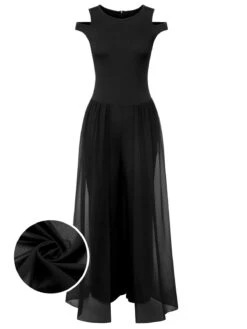 1950s Solid Patchwork Sleeveless Cutout Jumpsuit 24 1950s Solid Patchwork Sleeveless Cutout Jumpsuit -Women's Fashion Sales SCHL003694 B 01