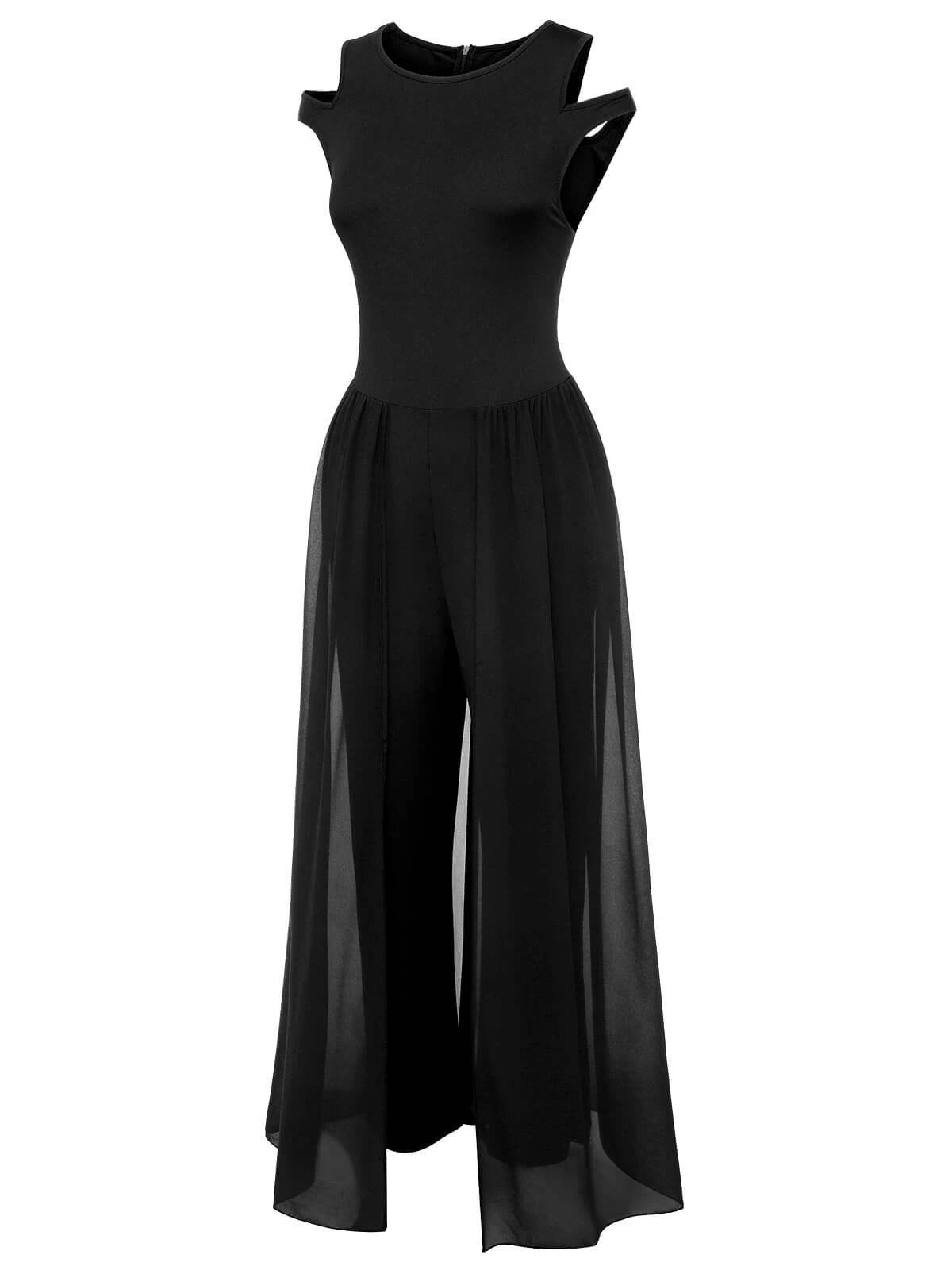 1950s Solid Patchwork Sleeveless Cutout Jumpsuit 13 1950s Solid Patchwork Sleeveless Cutout Jumpsuit - Image 11