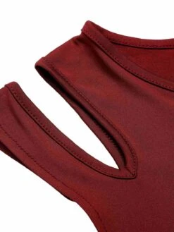 1950s Solid Patchwork Sleeveless Cutout Jumpsuit 40 1950s Solid Patchwork Sleeveless Cutout Jumpsuit -Women's Fashion Sales SCHL003694 R 4