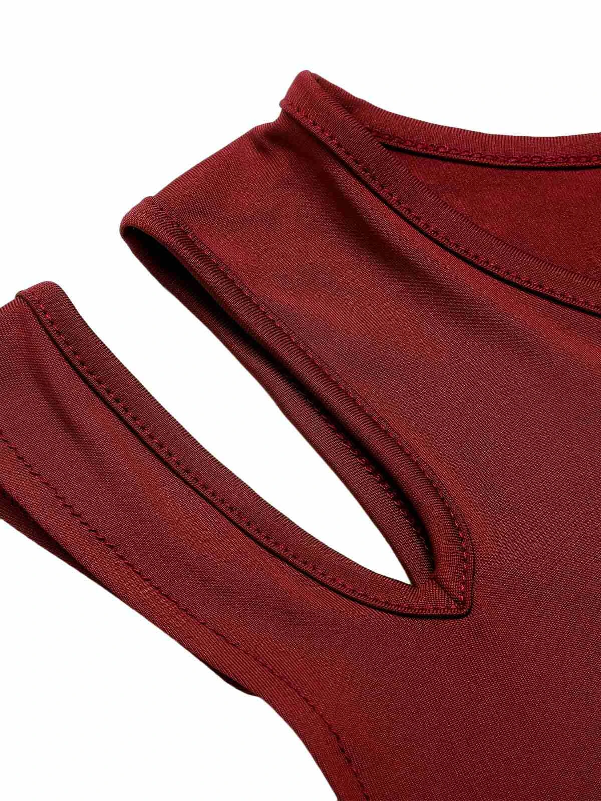 1950s Solid Patchwork Sleeveless Cutout Jumpsuit 21 1950s Solid Patchwork Sleeveless Cutout Jumpsuit - Image 19