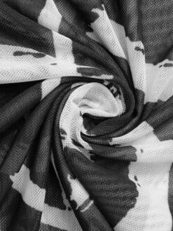 [Plus Size] Black 1930s Random Strokes Sheer Pants -Women's Fashion Sales SCHL003699 4