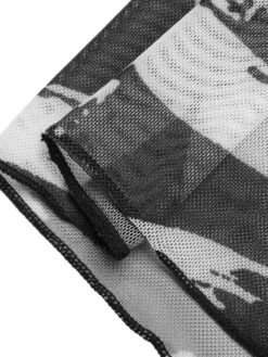 [Plus Size] Black 1930s Random Strokes Sheer Pants -Women's Fashion Sales SCHL003699 6