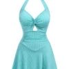 Blue Green 1930s Plaid Halter One-Piece Swimsuit -Women's Fashion Sales SCHL003783 1 d4f31c5e 846c 4922 9fd5 157028687eb6
