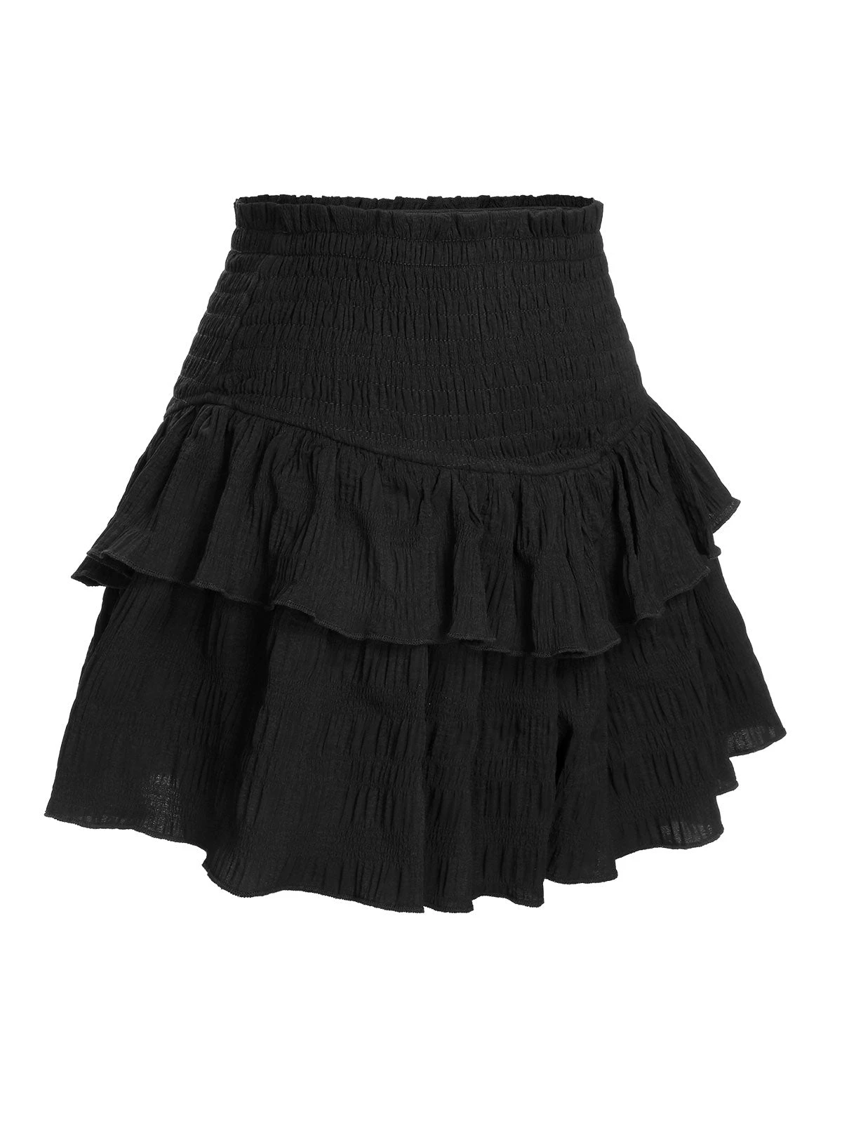 Black 1950s Ruffles Solid Shorts 5 Black 1950s Ruffles Solid Shorts - Image 3