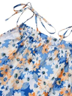 [Pre-Sale] 1960s Oil Painting Daisy Shoulder Tie Dress -Women's Fashion Sales SCHL003862 MC 01 5