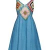Blue 1960s Bohemian Cover Up 1 Blue 1960s Bohemian Cover Up -Women's Fashion Sales SCHL003884 BL 1 1
