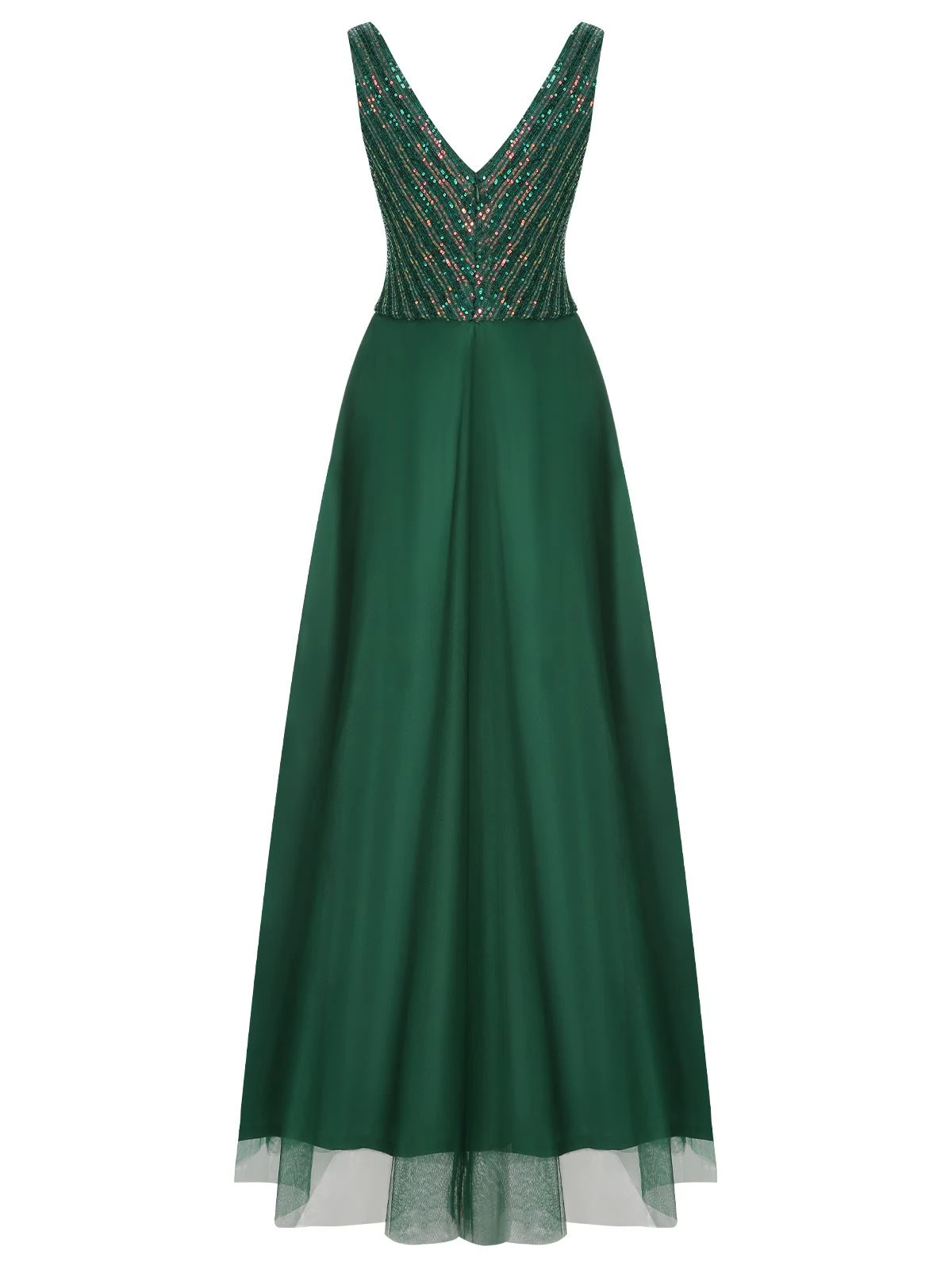 Green 1920s Sequined Mesh V-Neck Dress 4 Green 1920s Sequined Mesh V-Neck Dress - Image 2