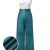 Blue 1930s Laser Flashing Spaghetti Strap Jumpsuit -Women's Fashion Sales SCHL003979 01