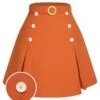 [Pre-Sale] Orange Red 1960s Button Solid Belted Skirt -Women's Fashion Sales SCHL004002 01 compressed