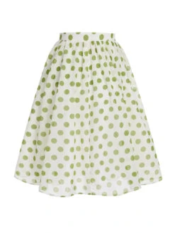 Green 1940s Schiffon Polka Dots Skirt -Women's Fashion Sales SCHL004004 3