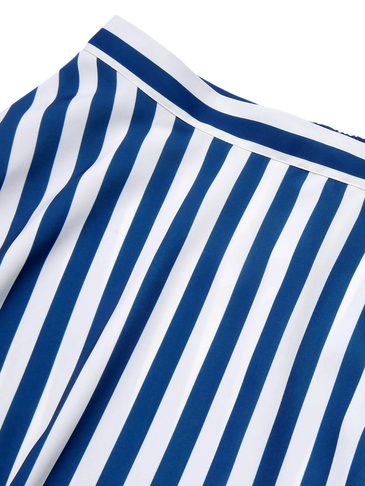 Blue 1940s Stripe Buttoned A-Line Skirt 8 Blue 1940s Stripe Buttoned A-Line Skirt - Image 6