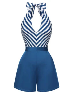 [Pre-Sale] 2PCS Blue 1940s Stripe Halter Romper & Skirt -Women's Fashion Sales SCHL004006 1 7f00ca04 4be0 4b44 9a8e c83f57d36ed2