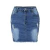Blue 1960s Ripped Denim Skirt